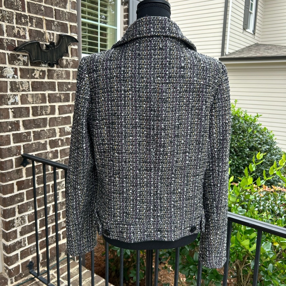 GAP cotton blend Tweed Multicolor Double Breasted Peacoat Jacket - Picture 5 of 8